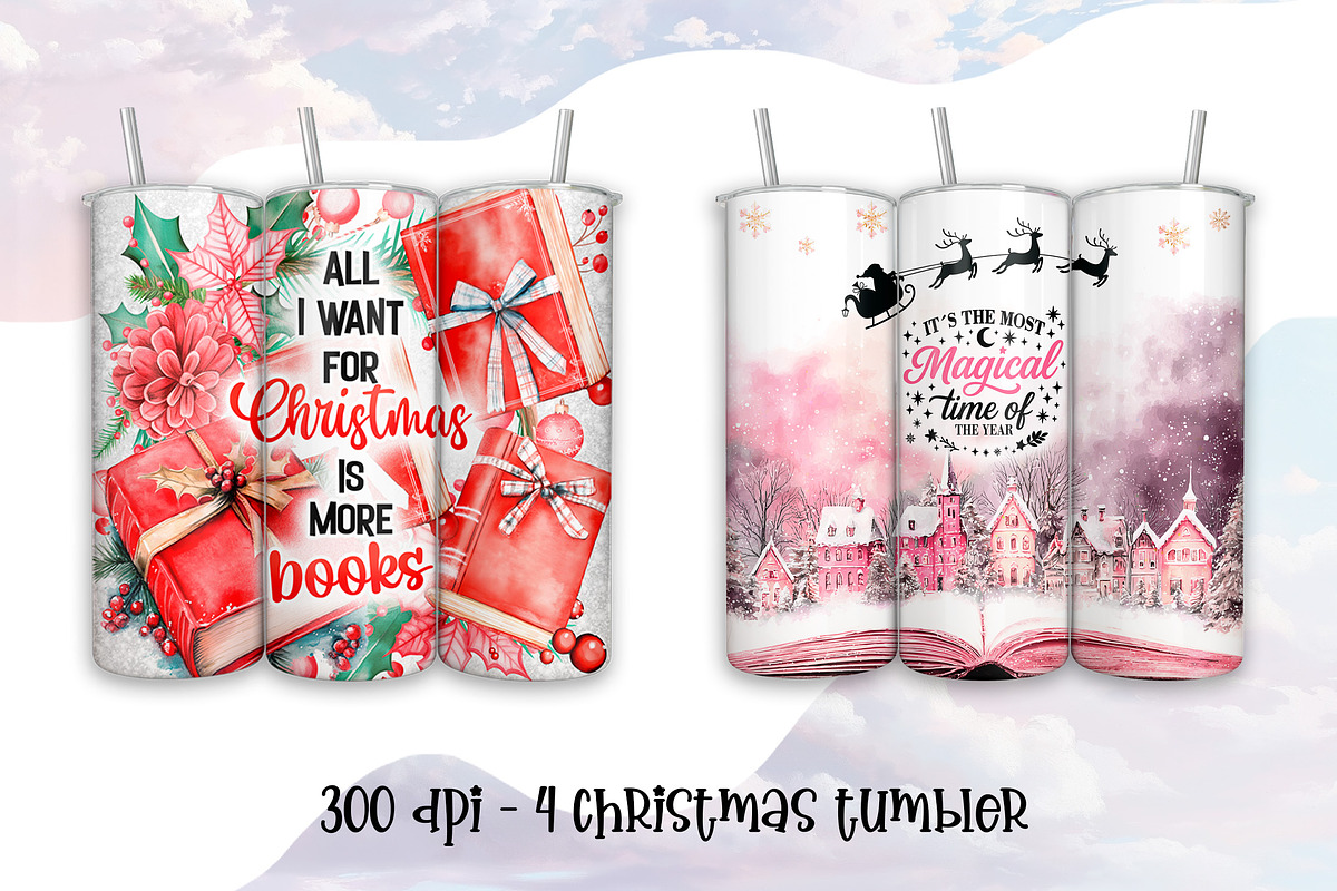 4 Christmas Tumbler Designs Bundle, a Pattern Graphic by TumblerArtDS (Photo 2 of 3)