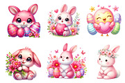 Pink Easter Watercolor Clipart, an Illustration by Dream Creation (Thumbnail 2 of 7)