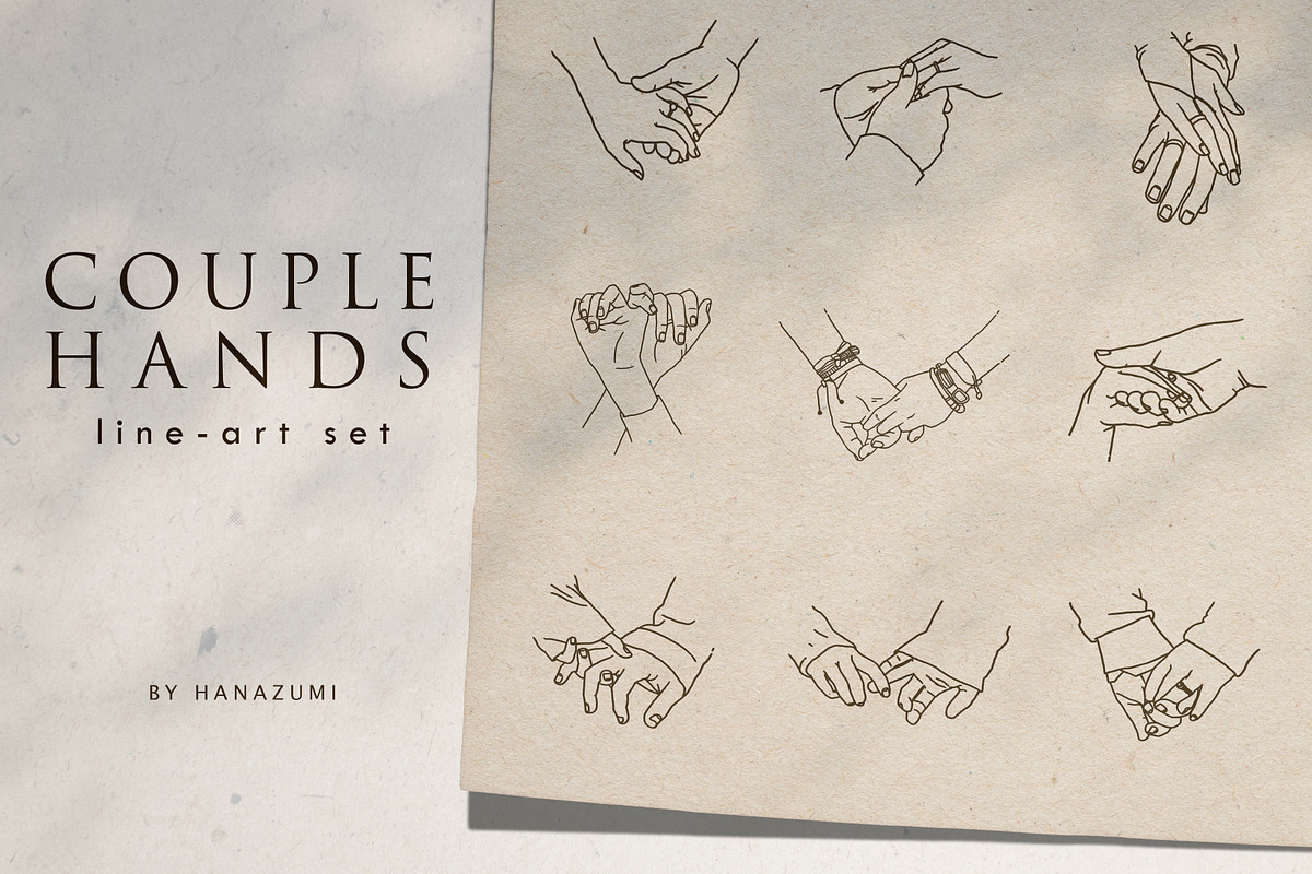 Couple Hands Set Collection #2, an Illustration by Hanazumi (Photo 1 of 5)