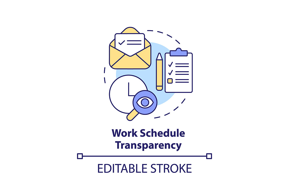 Work schedule transparency icon, an Outline Icon by IMG Visuals