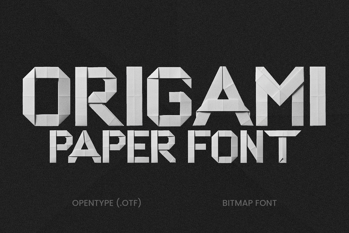 Origami - Folded Paper Font, a Font by AndrewPixelType (Photo 1 of 7)