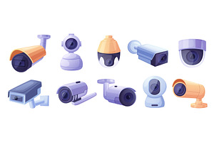 Cctv cartoon cameras. Video camera, a Graphic by LadadikArt
