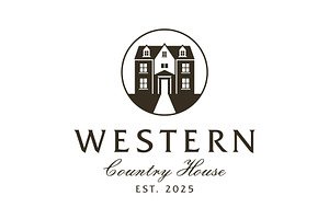 Vintage Western Country House Logo, a Branding & Logo Template by Buqancreative