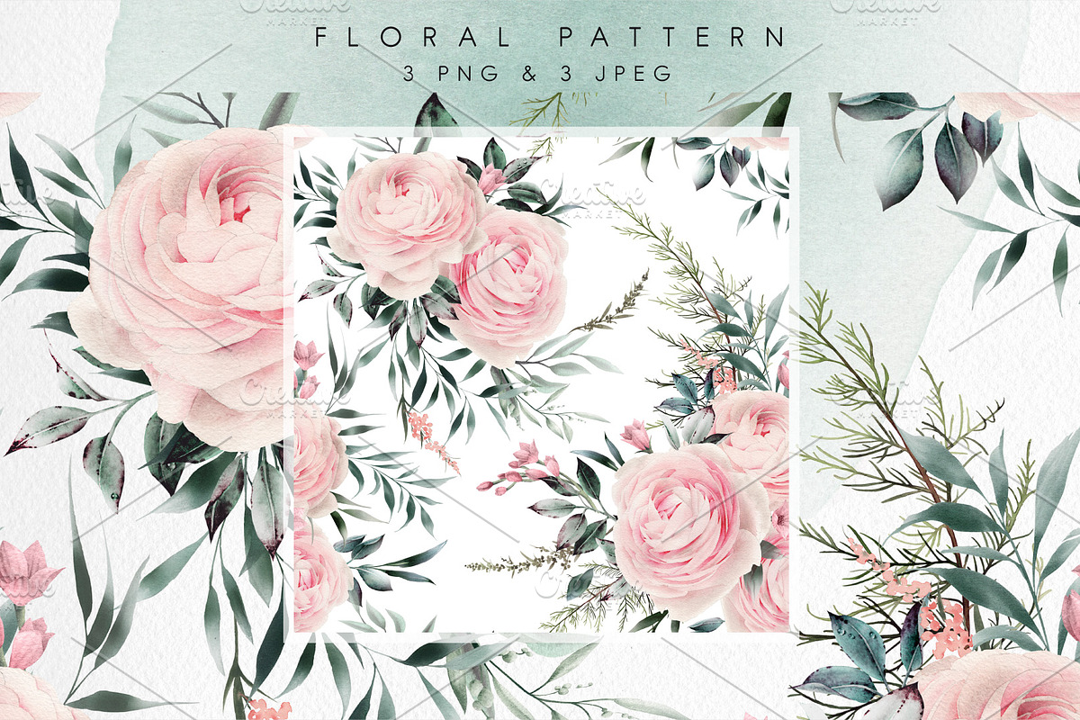 WATERCOLOR BUNDLE Peonies & Roses, an Illustration by ollalya (Photo 46 of 101)