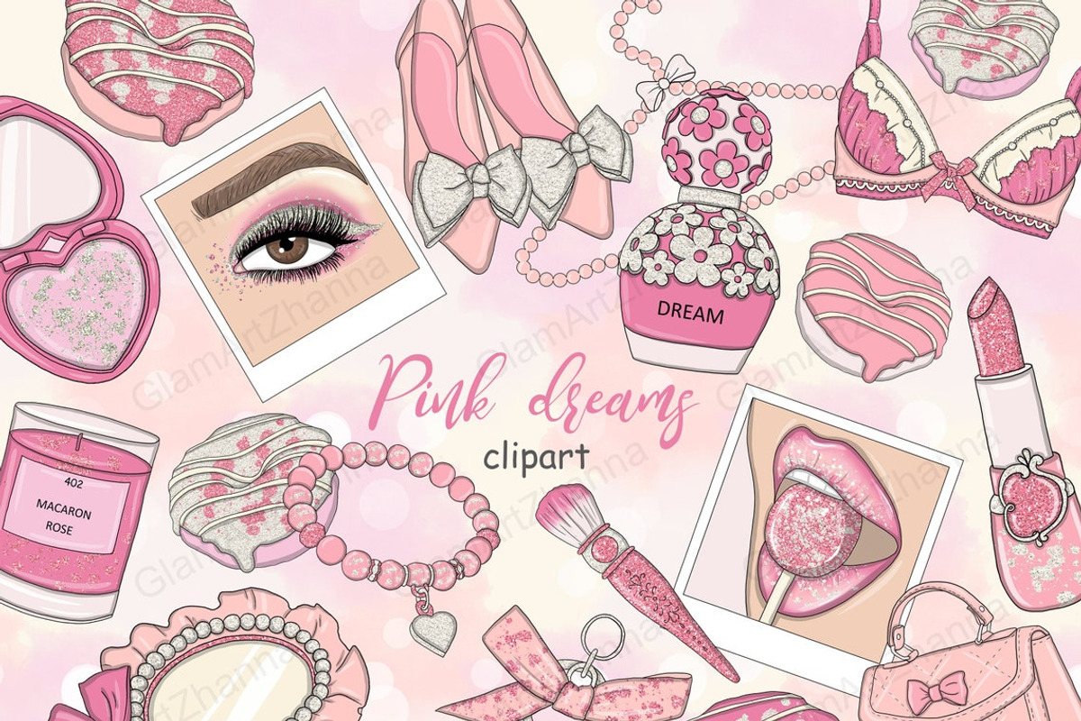 Pink Dreams Clipart, a Work Illustration by GlamArtZhanna (Photo 1 of 3)