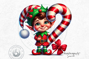 Christmas Elves Clipart Set