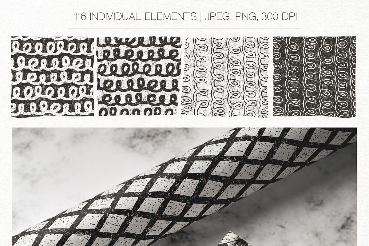 Linocut Patterns, a Pattern Graphic by GVGraphics (Photo 8 of 15)
