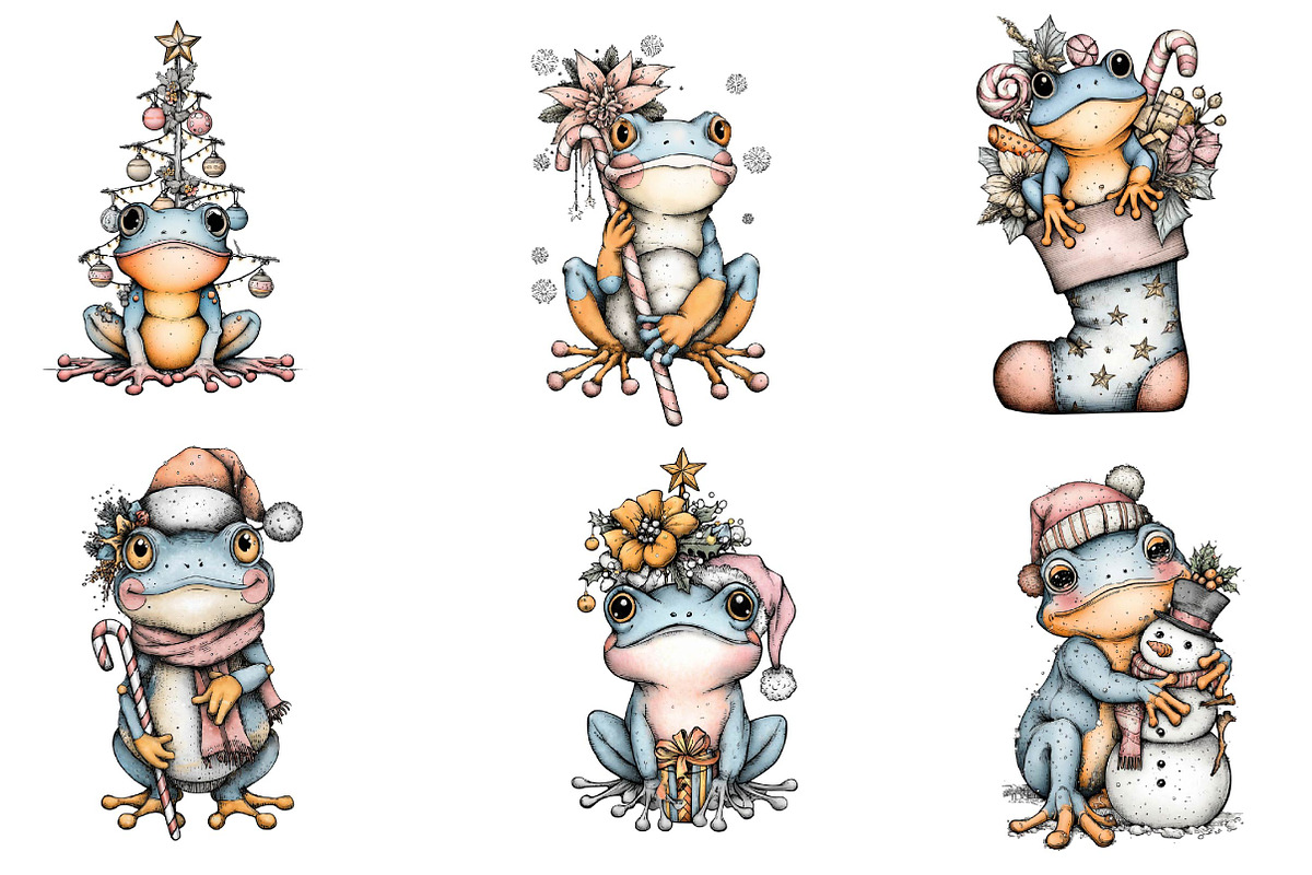 Coquette Christmas Frog, an Illustration by CreationArt (Photo 2 of 6)