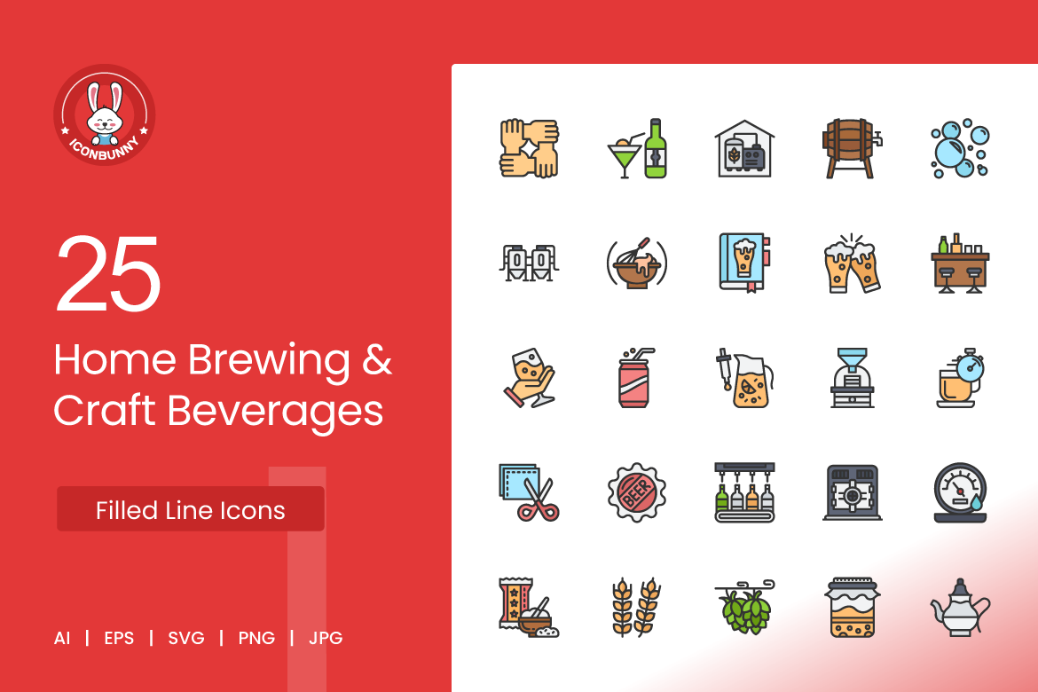 Home Brewing & Craft Beverages Icons, an Icon by IconBunny