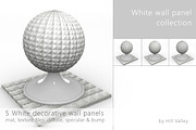 5 White wall panels/tiles, a Textures & Material 3D Model by DutchDigitalDesign (Thumbnail 1 of 3)