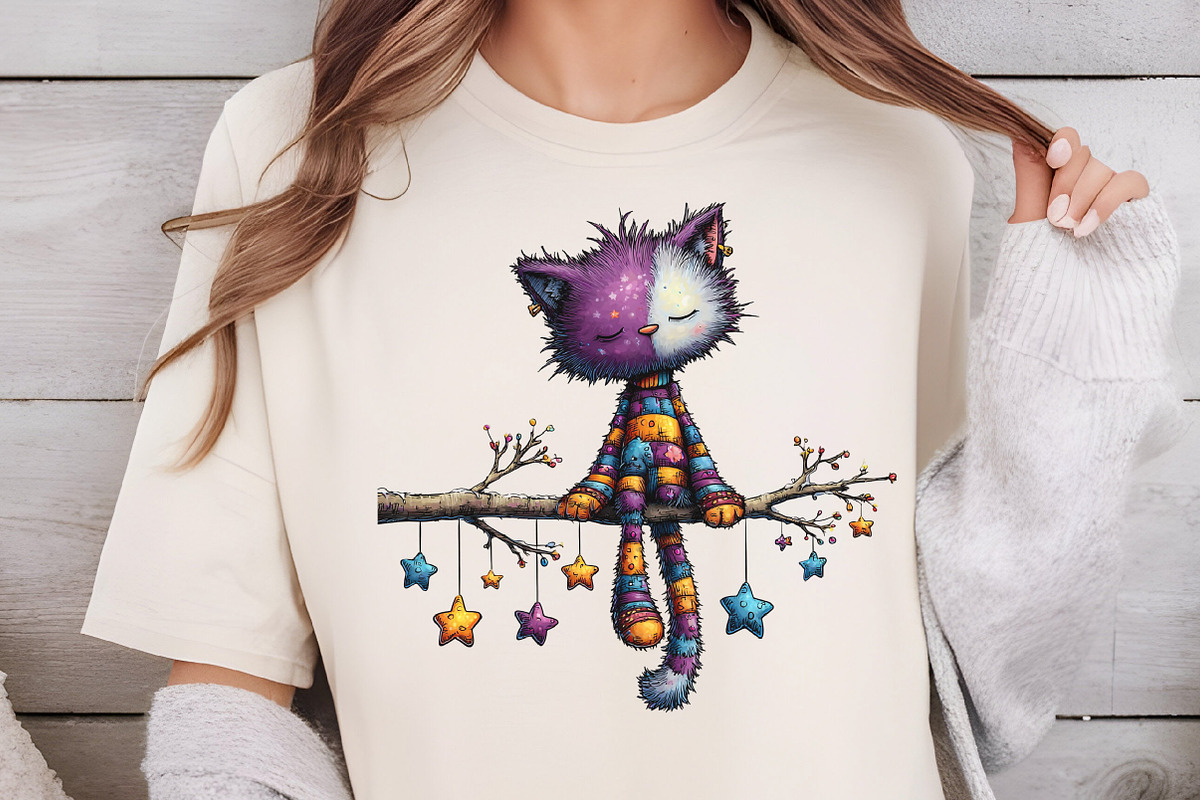Whimsical Christmas Cat Clipart, an Illustration by DreamCafeArt (Photo 5 of 6)