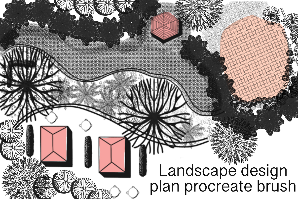 Landscape design procreate brush set, a Brush Add-On by Meisanmui (Photo 3 of 8)