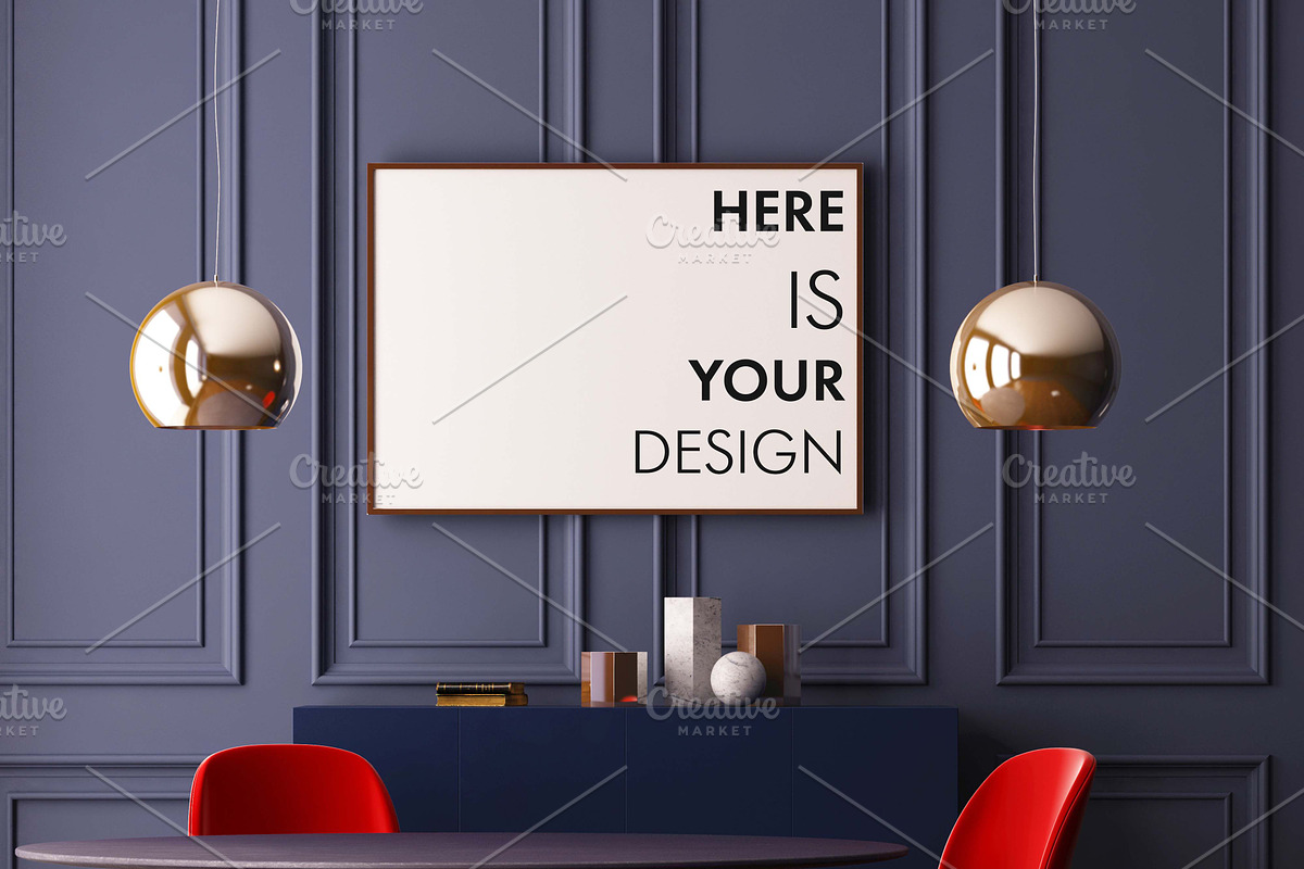 Mockup poster with a dining table, a Print Template by FilL239 (Photo 10 of 18)