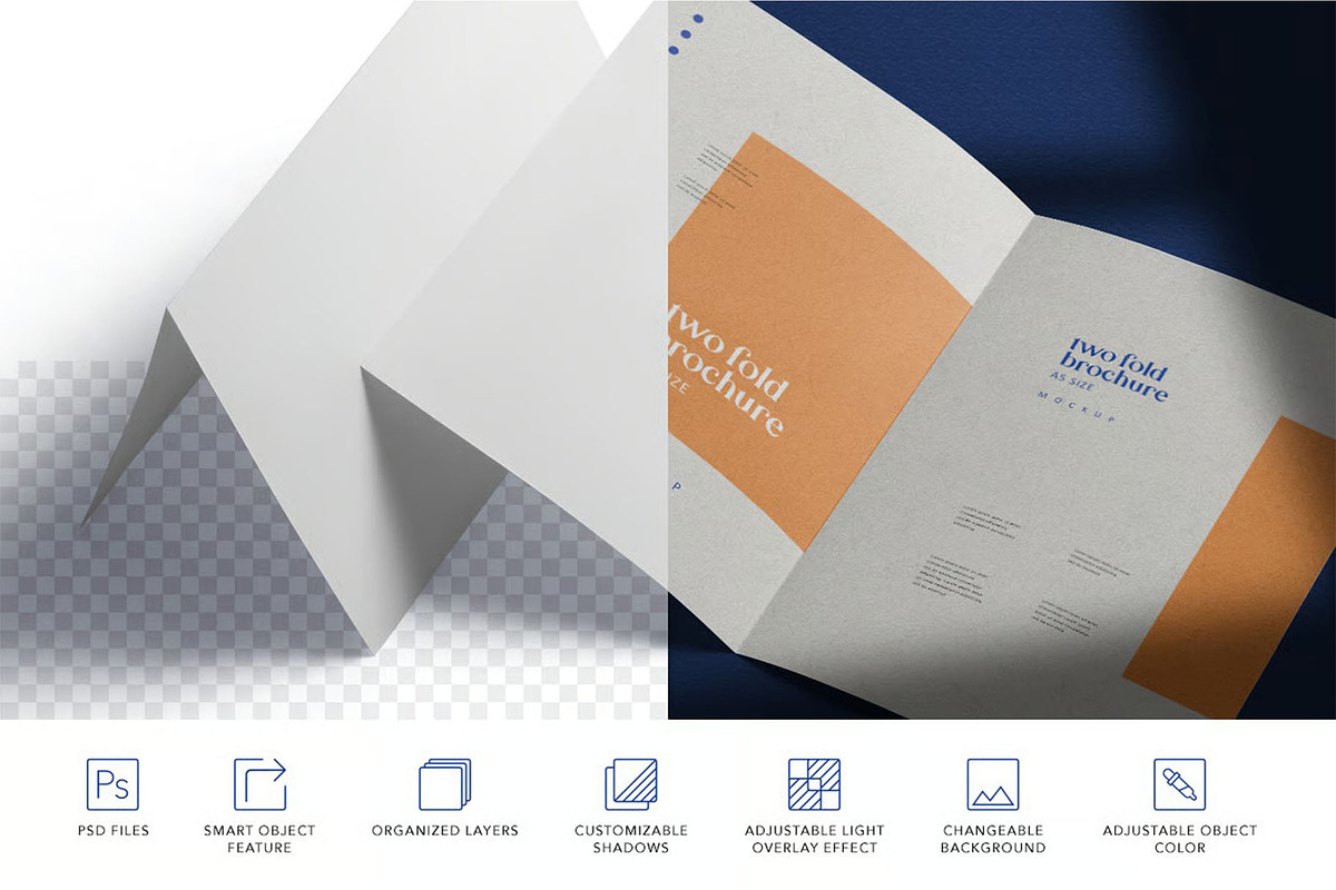 A4 Bifold Brochure Mockup, an Advertising Mockup by megostudi0 (Photo 5 of 7)