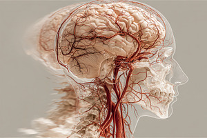 Human Brain Blood Vessels Anatomy 3D, a Photo by Pixeness Studio