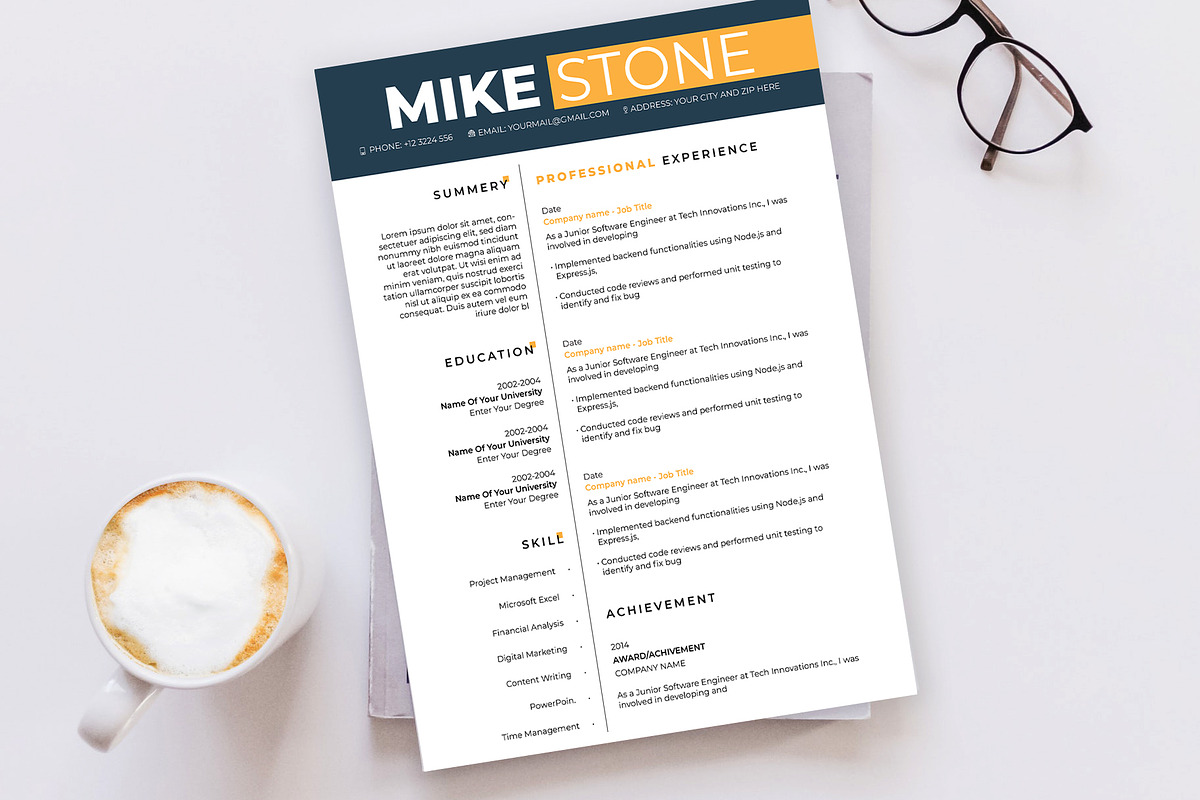 Modern Resume/CV Design, a Resume Template by Sharifull11 (Photo 4 of 4)