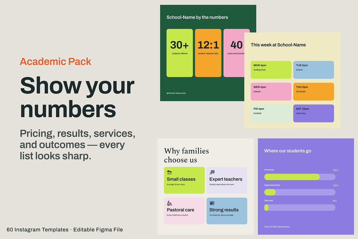 60 Academic instagram -Canva & Figma, a Social Media Template by xStudio (Photo 6 of 6)