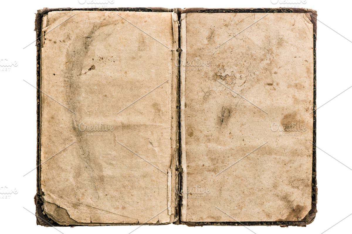 Open Old Book. Paper Texture