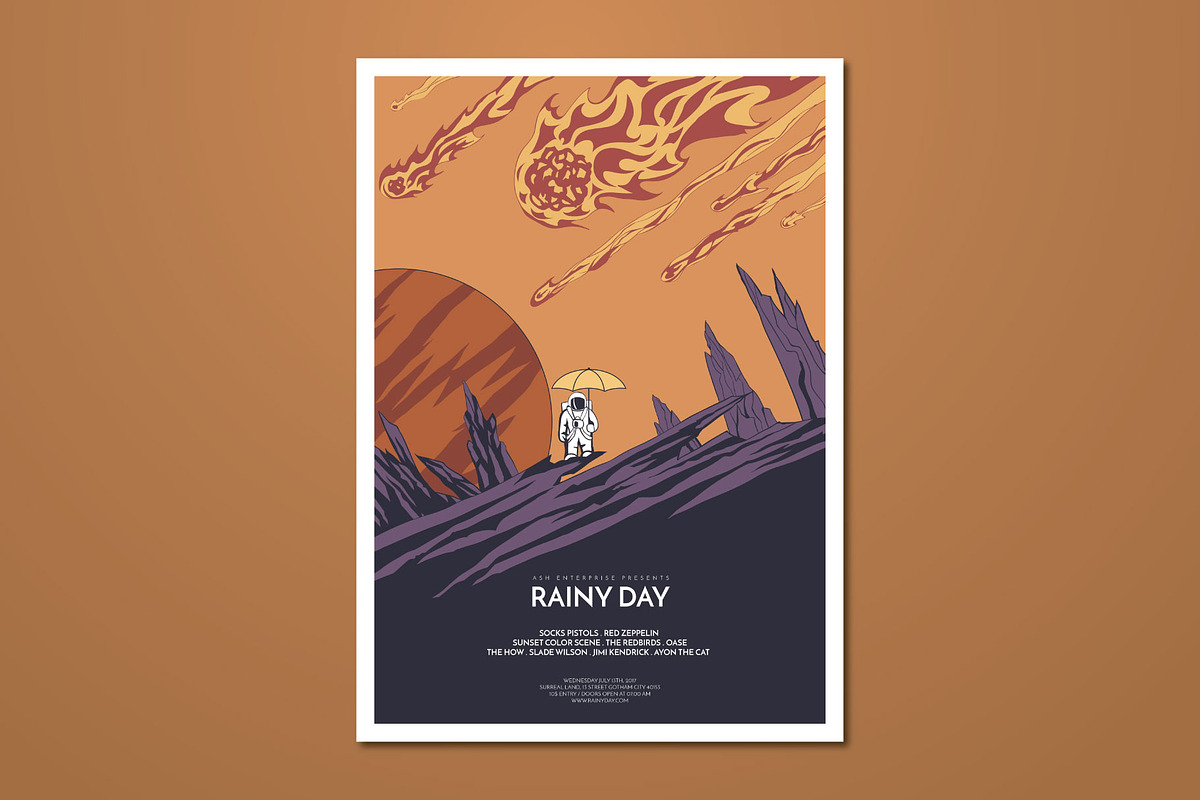 Hand Drawn Space Meteor Flyer, a Flyer Template by ashenterprise (Photo 1 of 2)