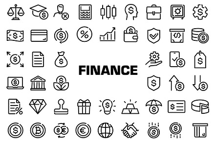 Finance icons. Money and Finance