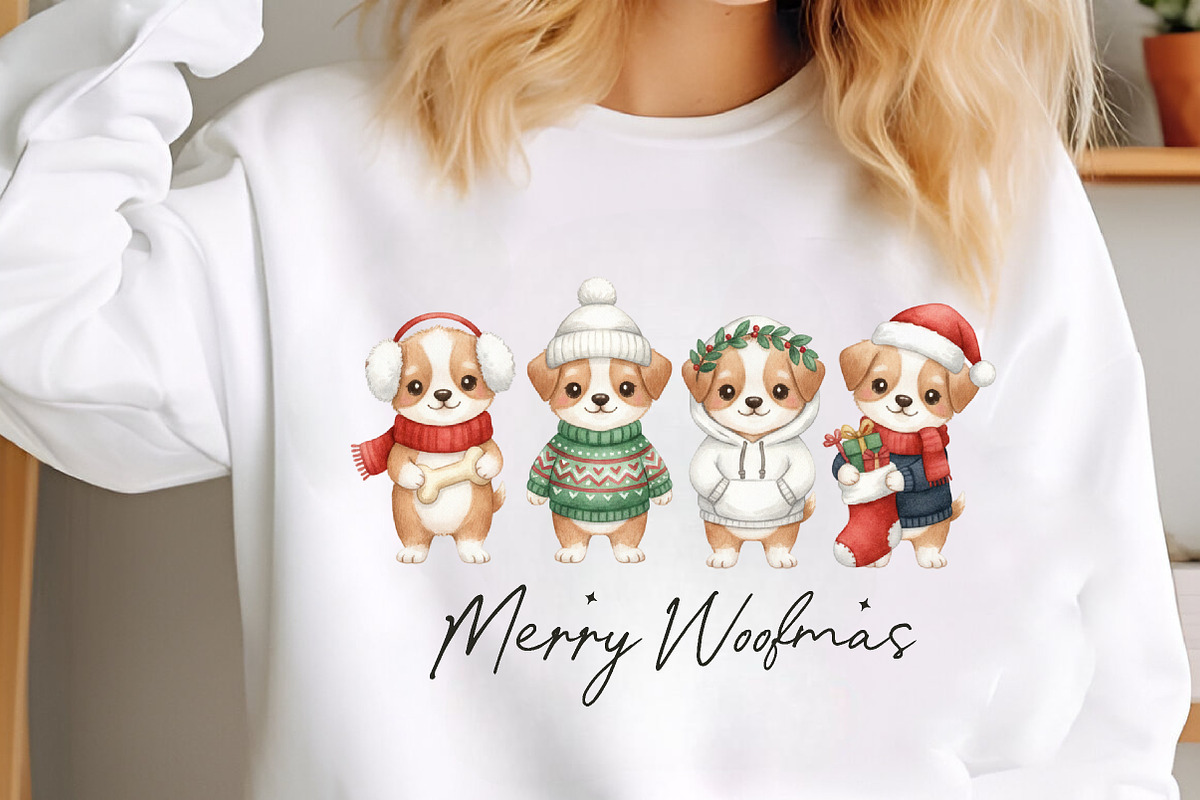 Merry Woofmas Christmas Dogs PNG, an Illustration by SinaCreation (Photo 3 of 6)