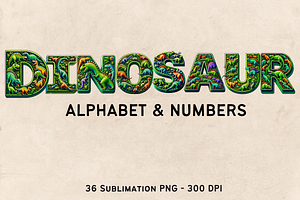 Dinosaur Display Font Alphabet ABC