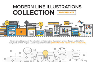 Modern Line Illustrations Collection