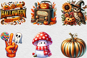 Retro Fall Halloween PNG Clipart, an Illustration by Black Bird Studio (Thumbnail 4 of 6)
