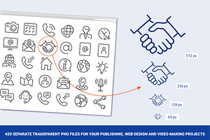 Contact Us Outline Vector Icon Set