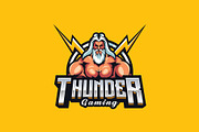 Zeus Thunder Mascot Logo Template, a Branding & Logo Template by HasnainGFX (Thumbnail 2 of 3)