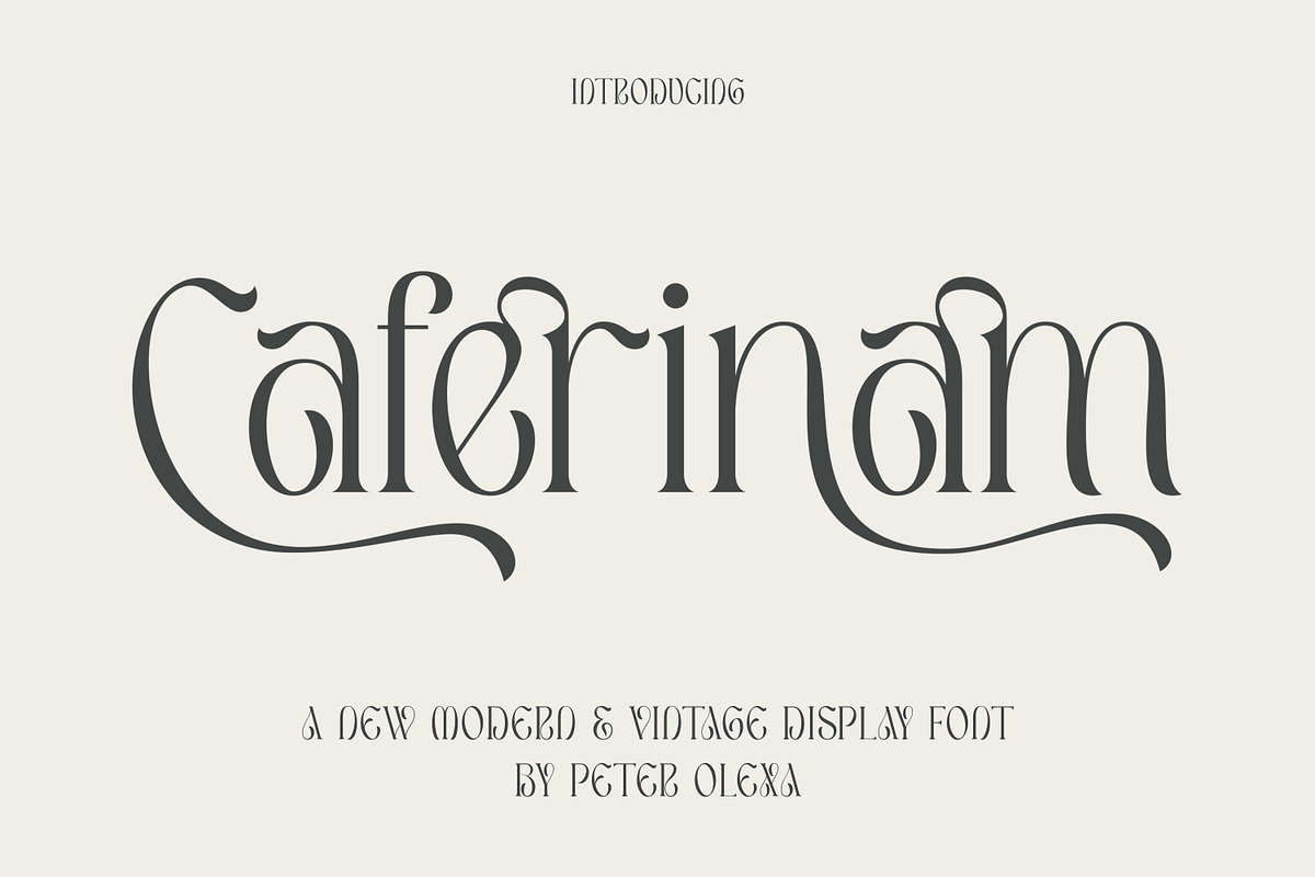 Caferinam Deco & Elegant Serif, a Serif Font by Cruzine (Photo 1 of 10)