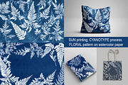 Cyanotype process Floral pattern, a Pattern Graphic by vetre.antanaviciute (Thumbnail 1 of 5)