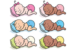 Sleeping Babies In Diapers