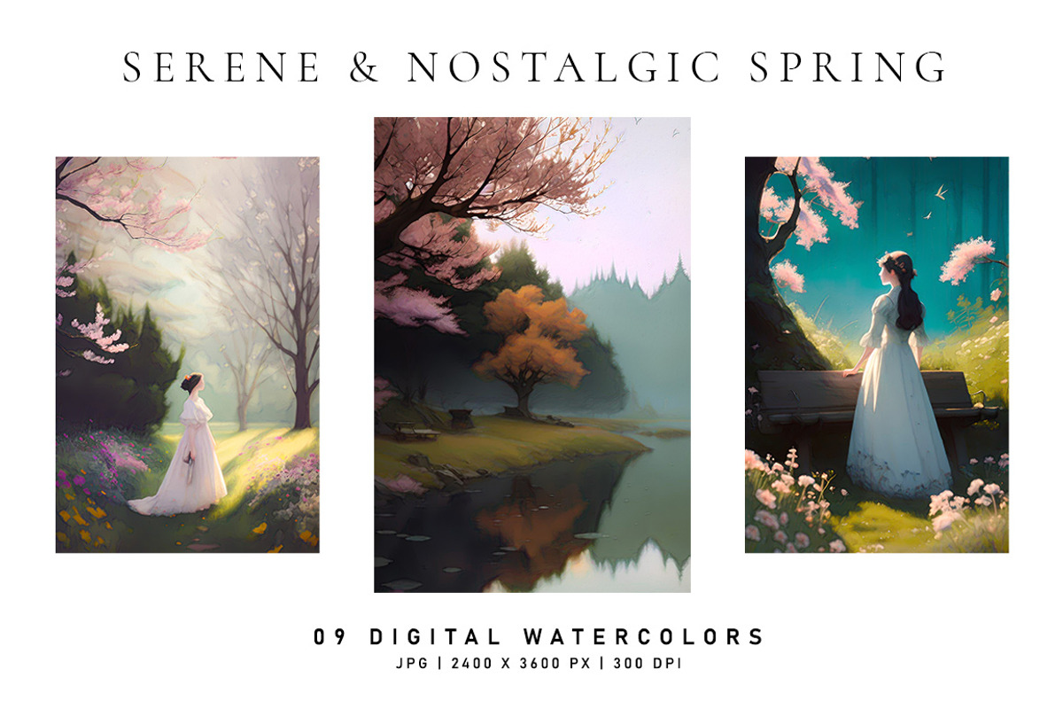 Serene and Nostalgic Spring, a Decorative Illustration by Digital Art Creations (Photo 2 of 6)
