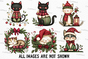 Quirky Christmas Cat Clipart, an Illustration by Craft Nest (Thumbnail 4 of 6)