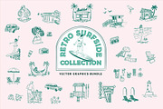 Retro Surfer Summer Illustrations, a Seasonal Illustration by Happy Monday Creative (Thumbnail 1 of 4)
