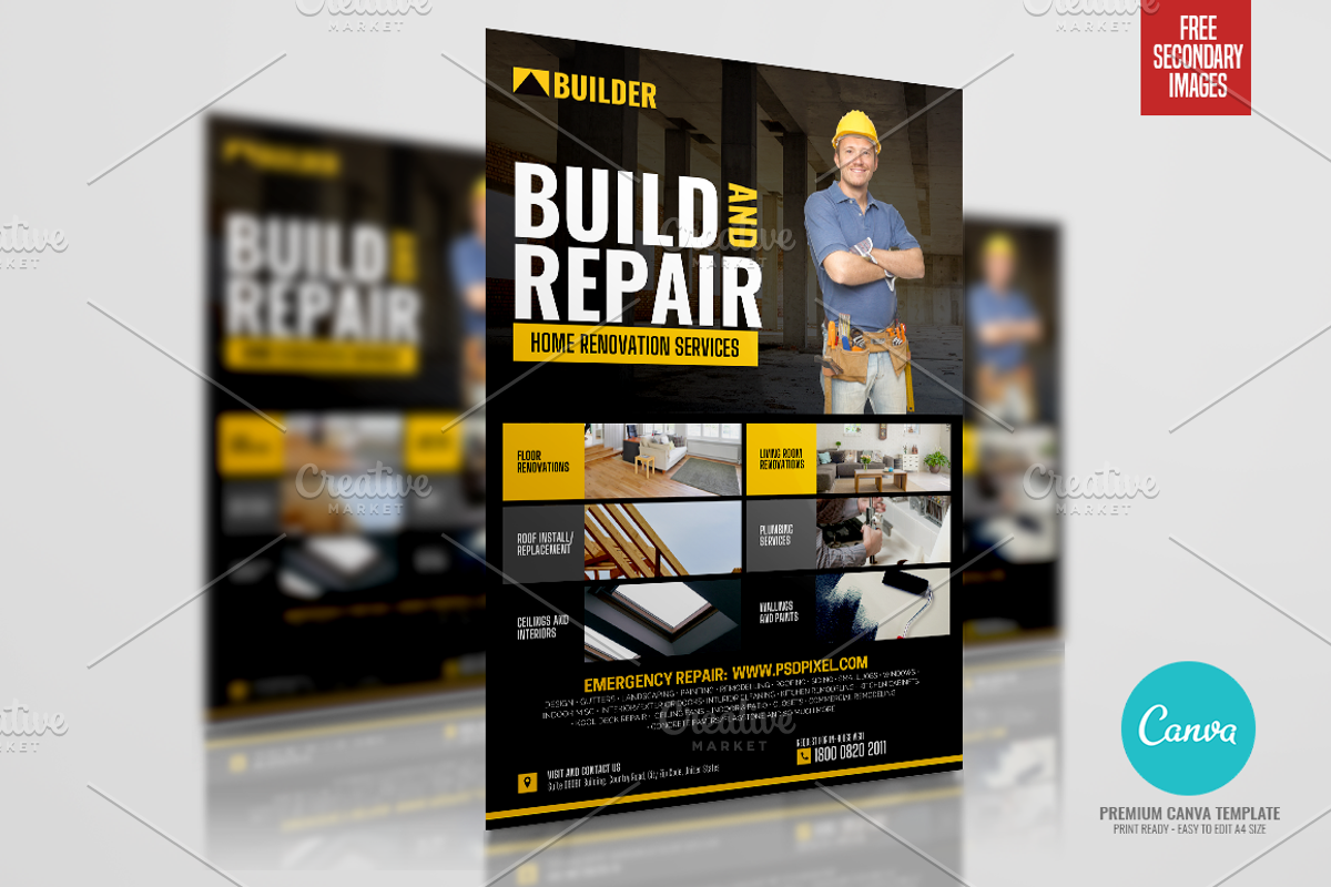 Construction and Renovation Services, a Flyer Template by PSDPixel (Photo 3 of 5)