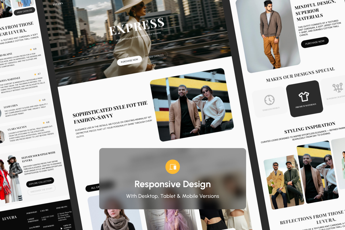 Luvura - Editorial Fashion Landing, a Landing Page Template by productype1 (Photo 3 of 5)