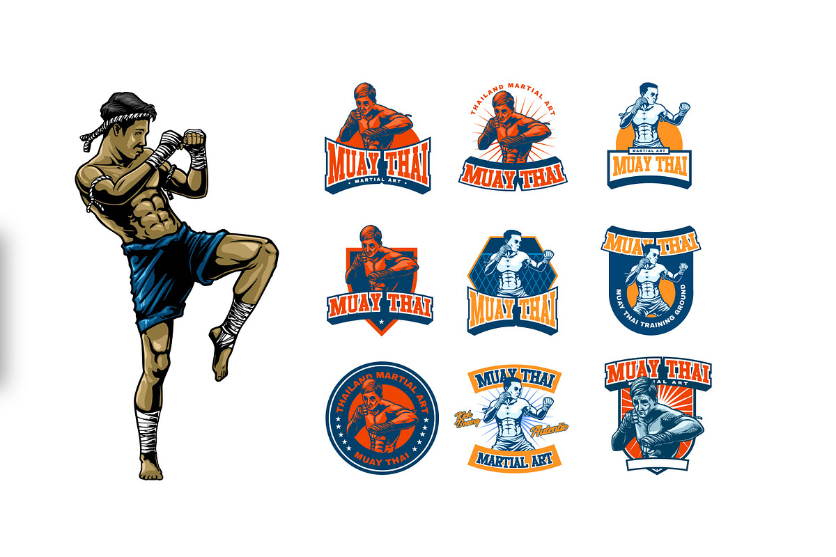 MUAY THAI ARTWORK & BADGE, a Sport Illustration by grindstudio (Photo 2 of 5)