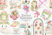 rococo romance clipart set, a Decorative Illustration by Patishop Art (Thumbnail 1 of 9)