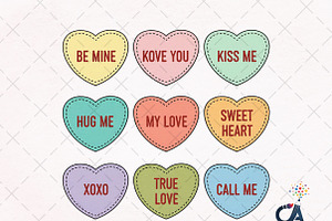 Valentine's Candy Heart Sublimation, an Illustration by Creative Art