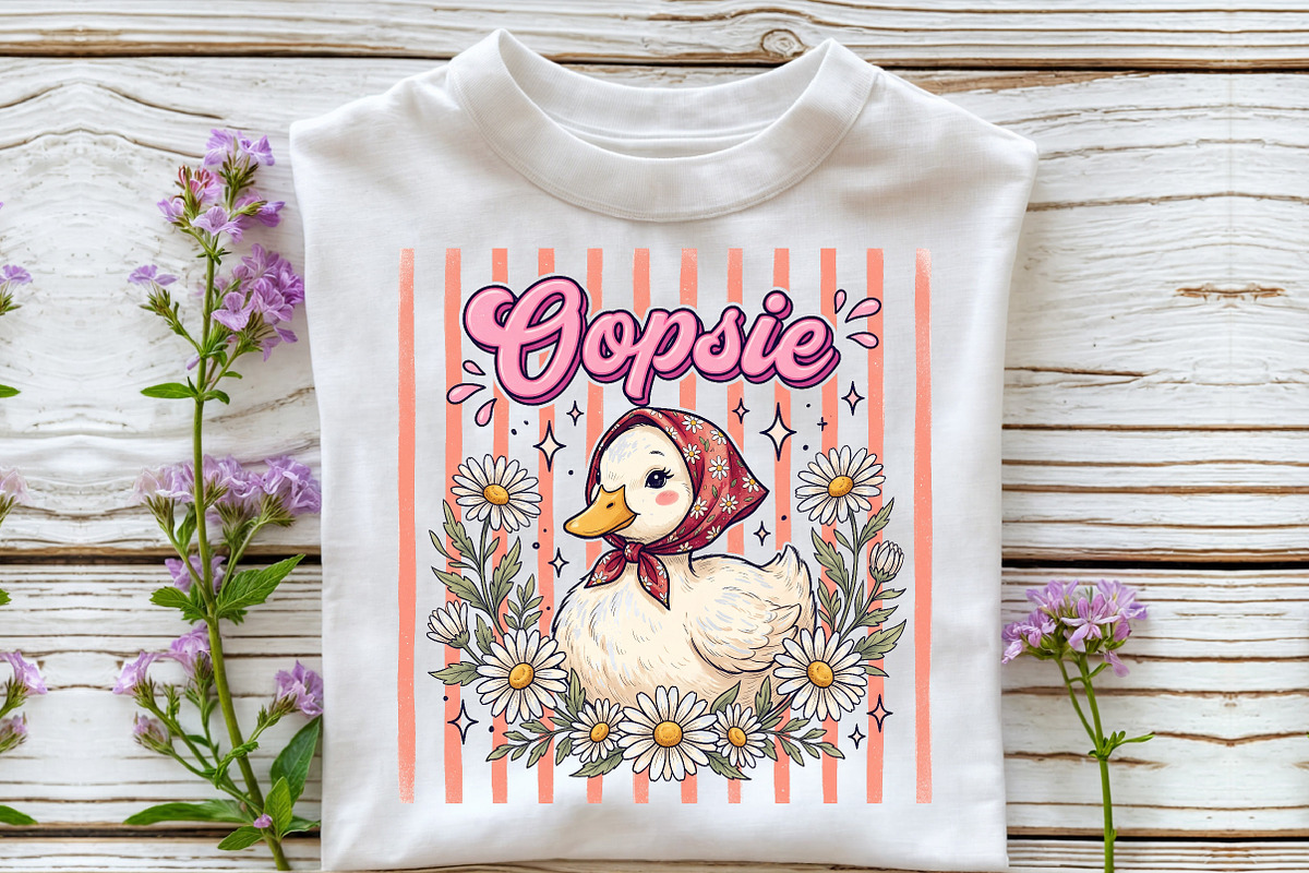 Cute Duck Daisy Vintage PNG, a Work Illustration by Sublimation Artist (Photo 3 of 9)