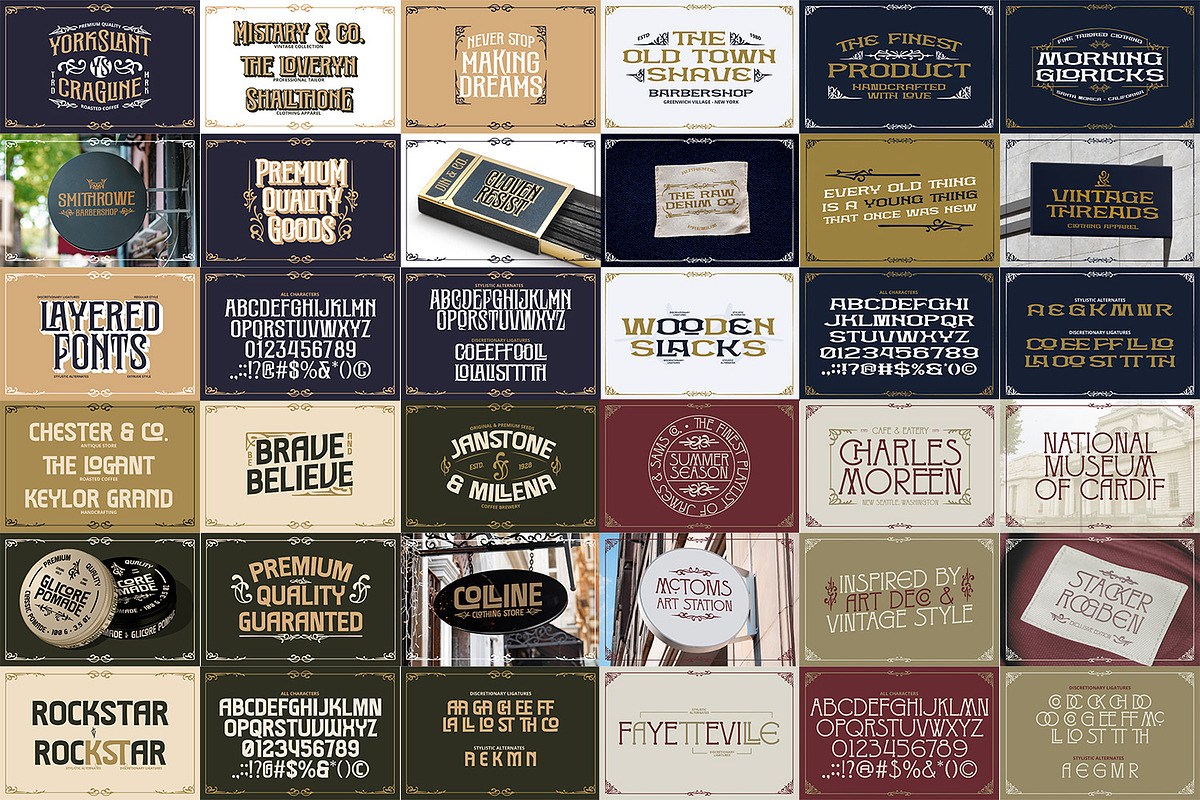 Vintage Font Bundle 5, a Symbol Font by Vintage Division (Photo 10 of 12)