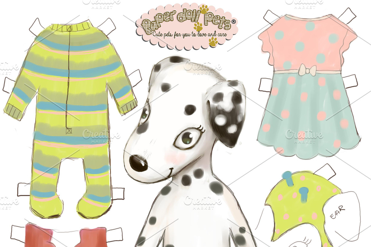 Florinda Paper Doll - dalmatian, a Decorative Illustration by Paper Doll Pets (Photo 1 of 3)