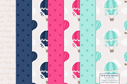 Navy & Hot Pink Hot Air Balloons, an Illustration by Amanda Ilkov (Thumbnail 5 of 5)