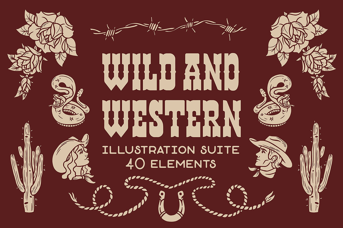Wild & Western • Cowboy illustration, an Illustration by Pony Gold Studio (Photo 1 of 5)