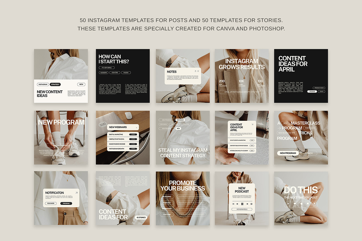 200 Instagram Templates for Coaches, a Social Media Template by Instprofi | Studio Estimo (Photo 8 of 16)