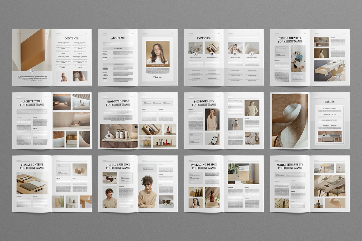 Portfolio Layout | Canva & InDesign, a Brochure Template by Leaflove (Photo 2 of 9)