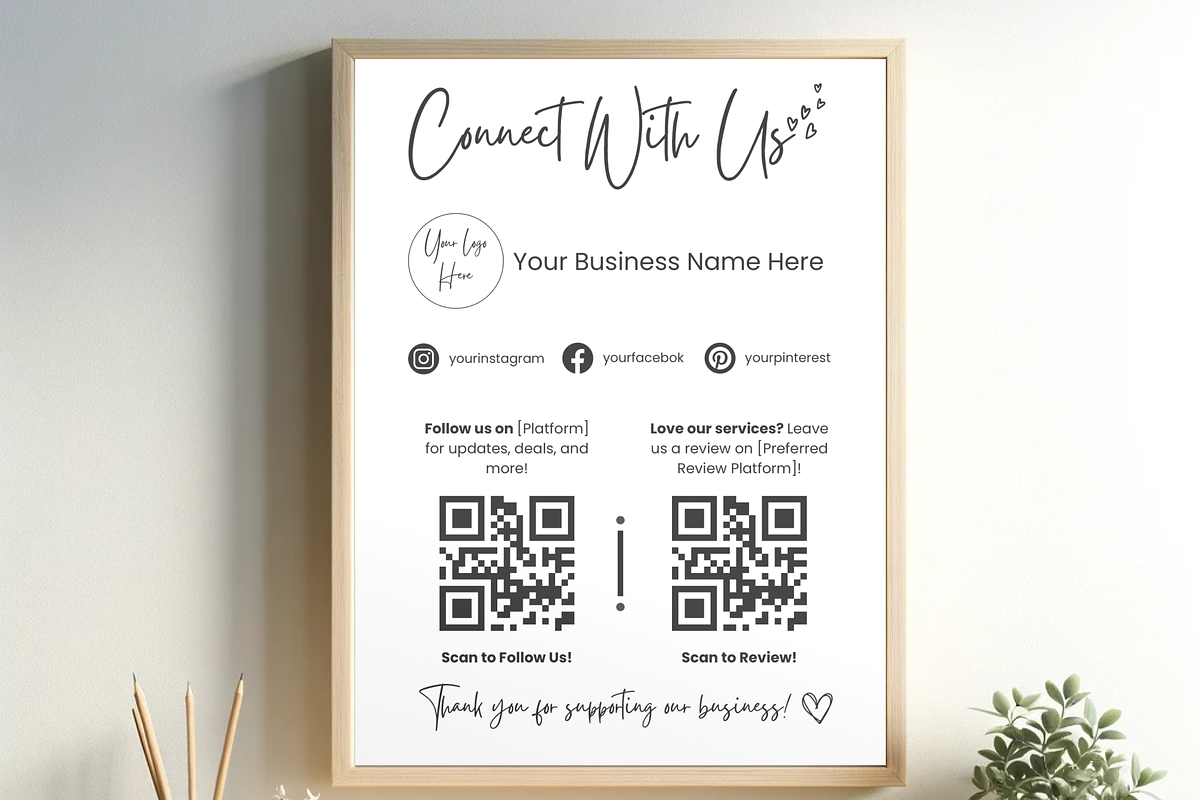 Editable Social Media Sign Template, a Graphic by MondaySpark (Photo 6 of 9)