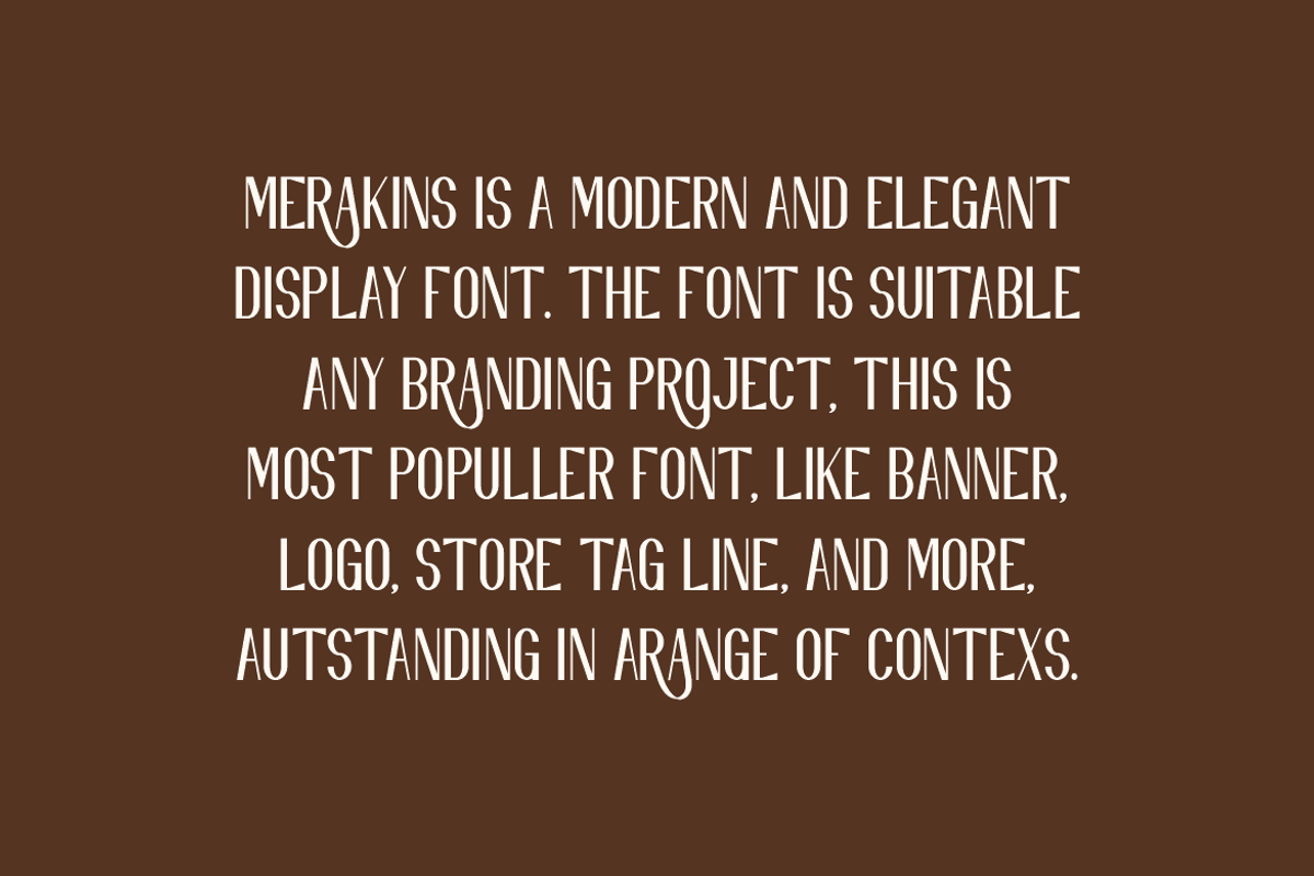 Merakins - Fashion & Elegant Font, a Sans Serif Font by QR Design Studio (Photo 2 of 7)